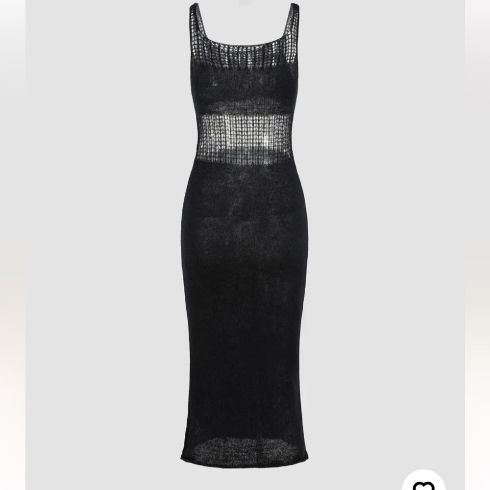 Knit Scoop Neckline Hollow Midi Dress - Picture 5 of 8